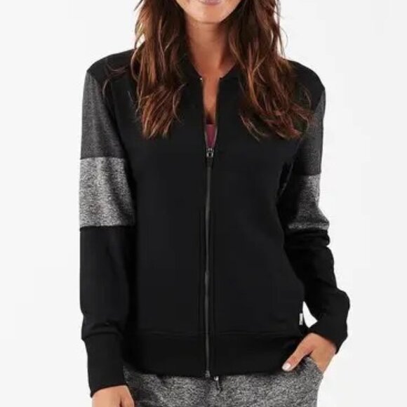 VUORI Halo Bomber Jacket Black Gray Color-Block Ladies Small - Picture 6 of 6